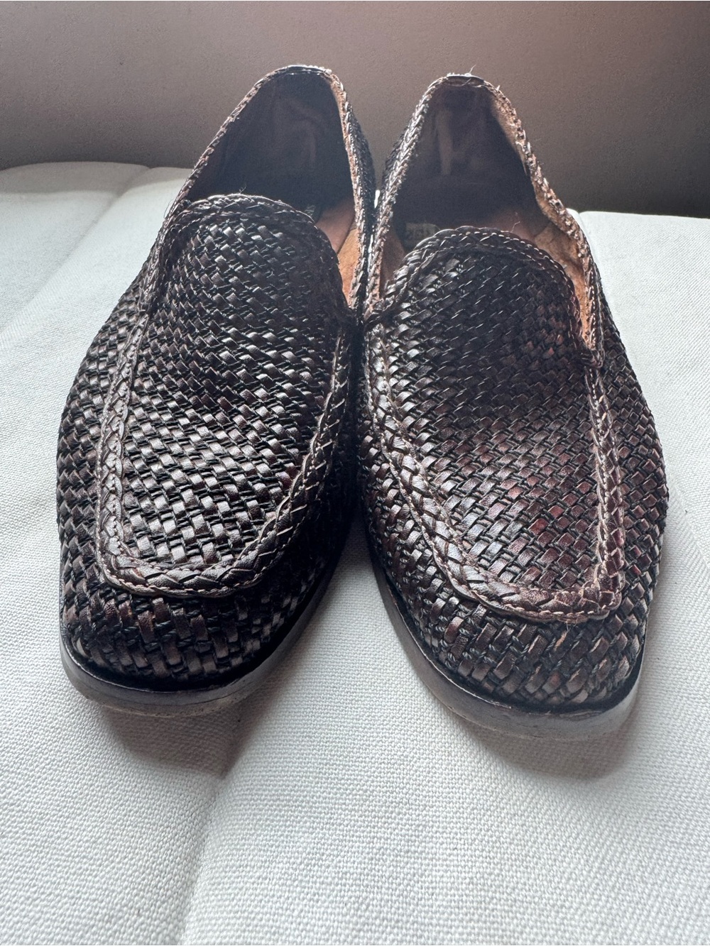 Sesto Meucci Woven Leather Loafers - Brown